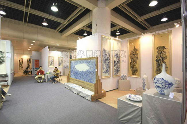 无缝拼接展板挂画展板在北京798艺术区书画展应用-5